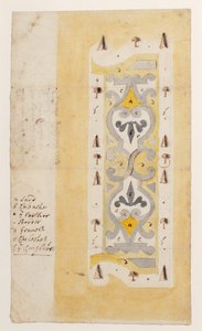 Design for a Knot Garden, Bush Hill, poblíž Edmontonu, Londýn, 1713 (wc a pero a hnědý inkoust na položený papír) od English School