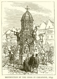 Zničení kříže v Cheapside, 1643 od English School