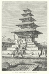 Chrám Devi Bhowani, Bhatgaon (rytina) od English School