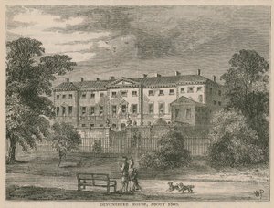 Devonshire House, Londýn, kolem roku 1800 od English School