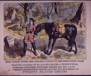 Dick Turpin s koněm Black Bess na cestě do Yorku (barva litho) od English School