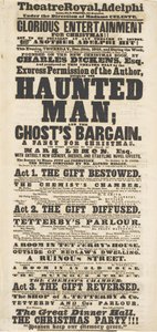 Dickens playbill: The Haunted Man, v Adelphi Theatre Royal, 28. prosince 1848