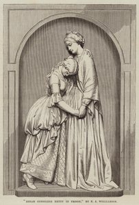 Dinah utěšující Hetty ve vězení, F J Williamson od English School