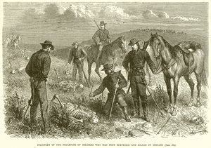Objev koster vojáků, kteří byli překvapeni a zabiti Indiány (červen 1867) od English School