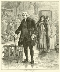 Doktor Johnson dělá pokání (rytina) od English School