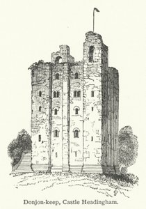 Donjon-keep, Castle Headingham (rytina) od English School