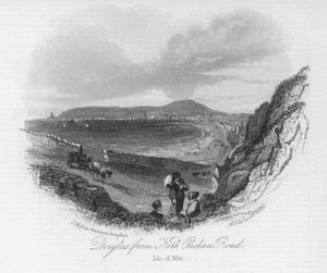 Douglas, z Kirk Onchan Road, Isle of Man (rytina) od English School