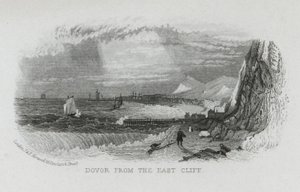 Dover z East Cliff, Kent (rytina) od English School