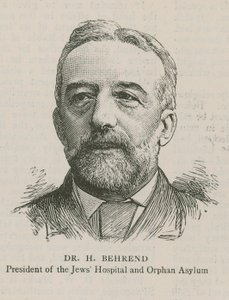 Dr. H. Behrend, prezident Židovské nemocnice a sirotčince od English School