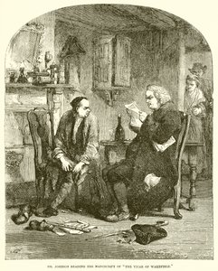 Dr. Johnson čte Rukopis Vikáře z Wakefieldu od English School