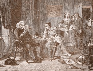 Dr Johnson zachraňuje Goldsmitha od jeho bytné od English School