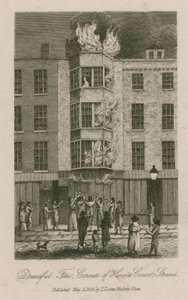Děsivý požár, roh Henrits Court, Strand od English School