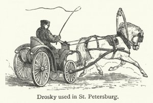 Drosky používané v Petrohradě (rytina) od English School