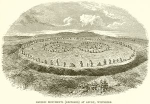 Druidské památky (obnovené) v Abury, Wiltshire od English School