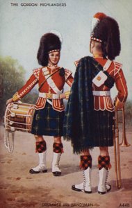 Bubeník a kapelník Gordon Highlanders (barevná litografie) od English School