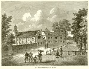 Dulwich College v roce 1750 od English School