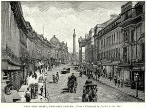 Earl Grey Street, Newcastle-on-Tyne (rytina) od English School