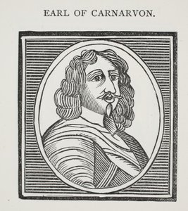 Earl of Carnarvon, ilustrace z Chap-books of the Eighteenth Century od Johna Ashtona, hospoda. 1882 od English School