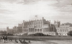 Eaton Hall, Cheshire, Anglie na počátku 19. století. Z Churton
