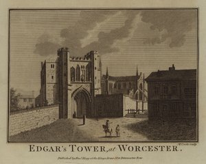 Edgarova věž, ve Worcesteru (rytina) od English School