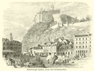 Edinburský hrad, z Grassmarketu od English School