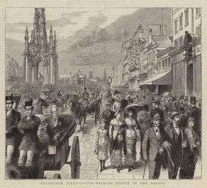 Edinburgh Illustrated, Princes Street v sezóně (rytina) od English School