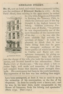 Edmund Burke a Gerrard Street 37 od English School