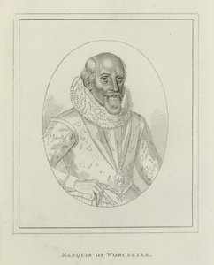 Edward Somerset, markýz z Worcesteru (rytina) od English School