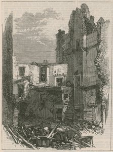 Účinky exploze v Clerkenwell: Interiér domů v Corporation Lane od English School