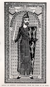 Podobizna Geoffreyho Plantageneta (1113-1150) z jeho hrobky v Le Mans od English School