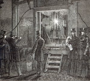 Elektrické zařízení pro Clock Tower, Houses of Parliament z The Illustrated London News, 16. srpna 1873 od English School