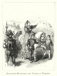 Elizabeth přezkoumává vojska v Tilbury od English School