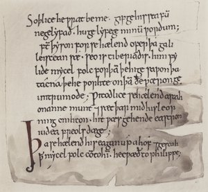 Angličtina, anglosaský jazyk (litografie) od English School
