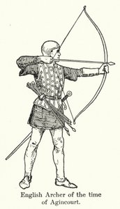 Anglický lukostřelec doby Agincourt (litho) od English School
