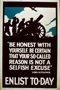 Enlist To-Day Recruitment Poster, 1914-18