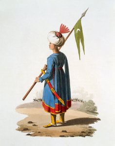 Praporčík Spahis, 1818 (barevná akvatinta) od English School