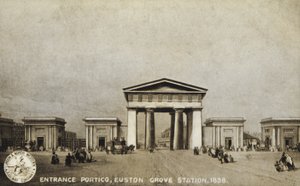 Vstup Portico, Euston Grove Station, 1838 od English School