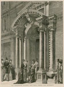 Vchod do galerie Grosvenor, New Bond Street, Londýn od English School