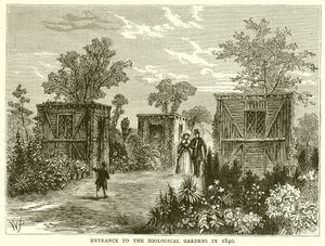 Vstup do zoologické zahrady v roce 1840 od English School