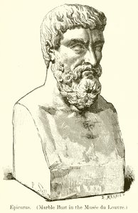 Epikuros. (Mramorová busta v Musee du Louvre) (rytina) od English School