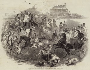 Epsom Races, "Derby Day", opuštění hřiště (rytina) od English School