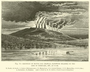 Erupce Mauna Loa (Havaj, Sandwichovy ostrovy) dne 14. února 1877 ve 21 hodin od English School