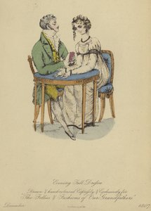 Večerní celovečerní šaty pro dámy a pány (barevné gravírování) od English School