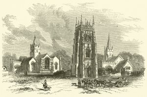 Evesham Abbey (rytina) od English School