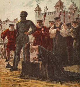 Poprava Lady Jane Grey, hospoda. 1890 (barevná litografie) od English School