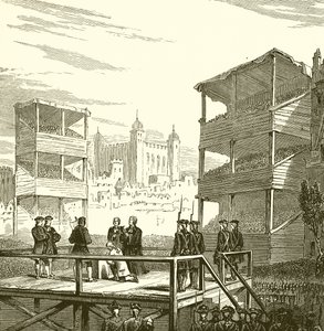 Poprava lorda lorda Derwentwatera na Tower Hill, 1716 od English School