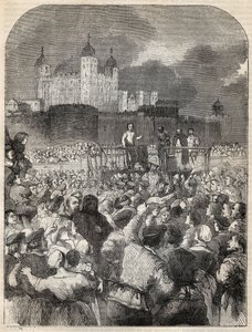 Poprava vévody z Northumberlandu na Tower Hill - 1553 (John Dudley od English School