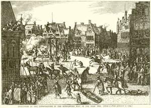Poprava spiklenců v spiknutí střelného prachu v roce 1606 od English School