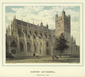 Exeterská katedrála, pohled na severovýchod od English School