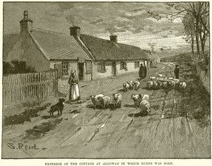 Exteriér chaty v Alloway, ve které se Burns narodil od English School